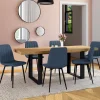6 chaises en tissu bleu*IDMarket Outlet