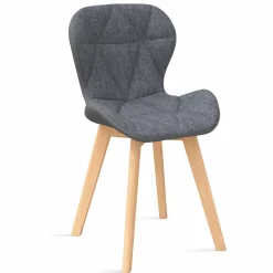 4 chaises en tissu et PU grises*IDMarket Outlet