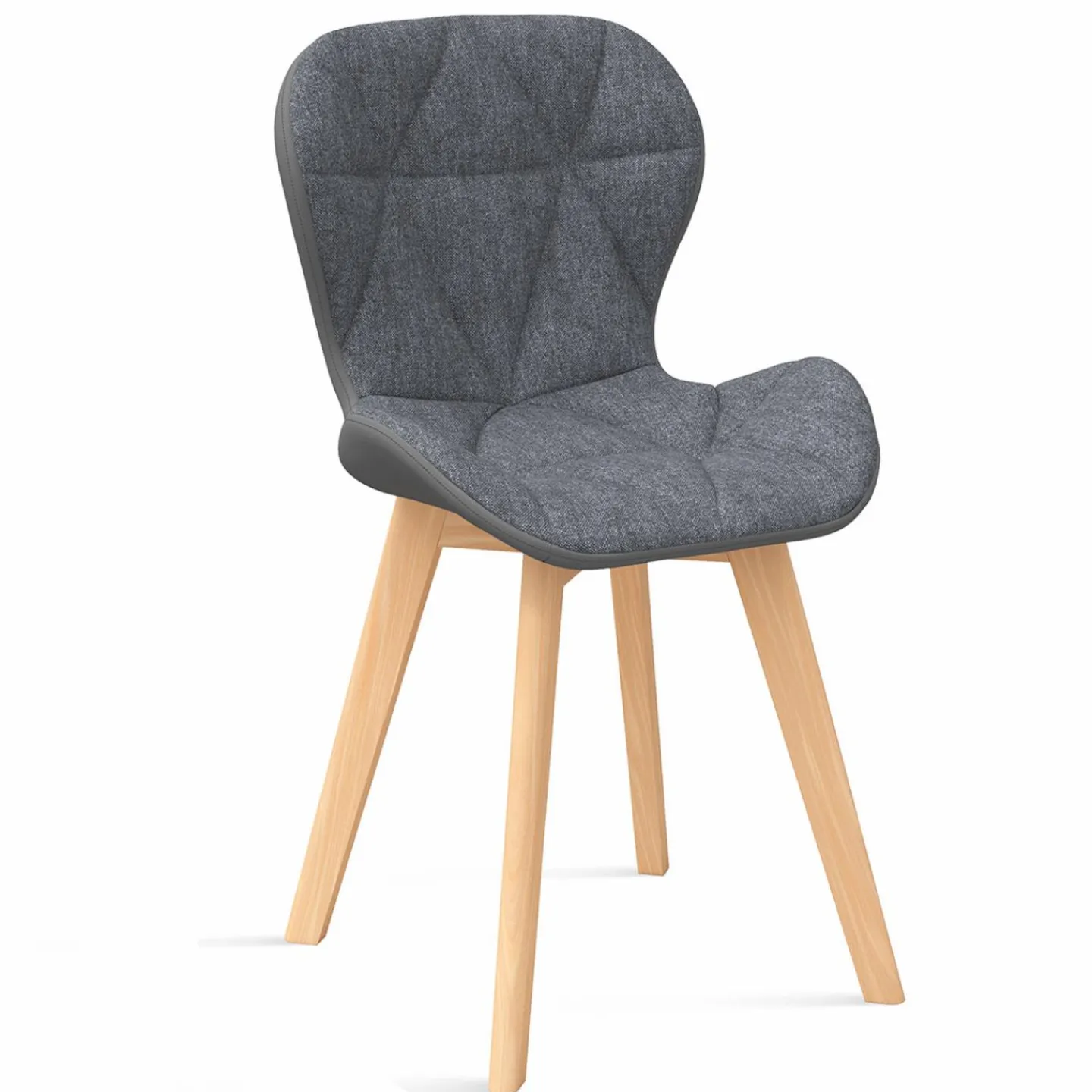 4 chaises en tissu et PU grises*IDMarket Outlet
