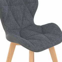 4 chaises en tissu et PU grises*IDMarket Outlet