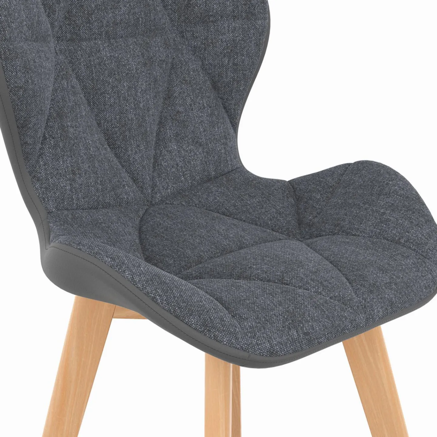 4 chaises en tissu et PU grises*IDMarket Outlet