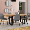 6 chaises en tissu gris clair*IDMarket New