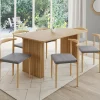 6 chaises imitation bois et tissu gris clair*IDMarket Online
