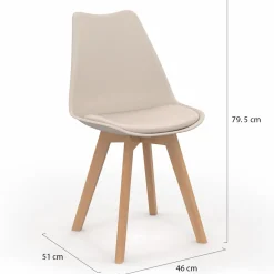 6 chaises scandinaves beiges*IDMarket Hot