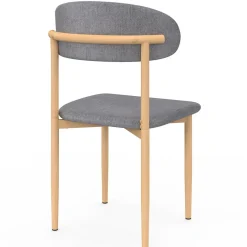 6 chaises scandinaves en tissu gris clair effet chiné*IDMarket
