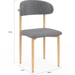 6 chaises scandinaves en tissu gris clair effet chiné*IDMarket