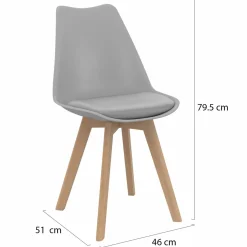 6 chaises scandinaves gris clair*IDMarket Clearance