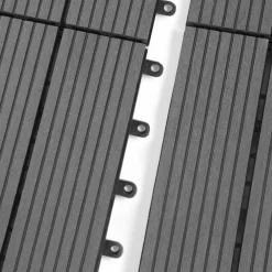 10 dalles de terrasse clipsables 30x30 cm en bois composite gris*IDMarket New