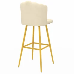 2 tabourets coquillages en velours crème*IDMarket Clearance