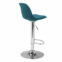 2 tabourets de bar design bleu canard*IDMarket New