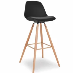 4 Tabourets de bar scandinaves noirs SARA*IDMarket Clearance