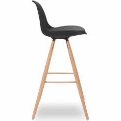 4 Tabourets de bar scandinaves noirs SARA*IDMarket Clearance