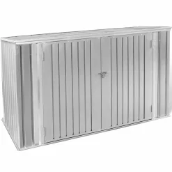 Abri de jardin multi-rangements en métal gris clair*IDMarket Best