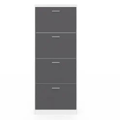 Armoire à chaussures 4 portes grises*IDMarket Sale