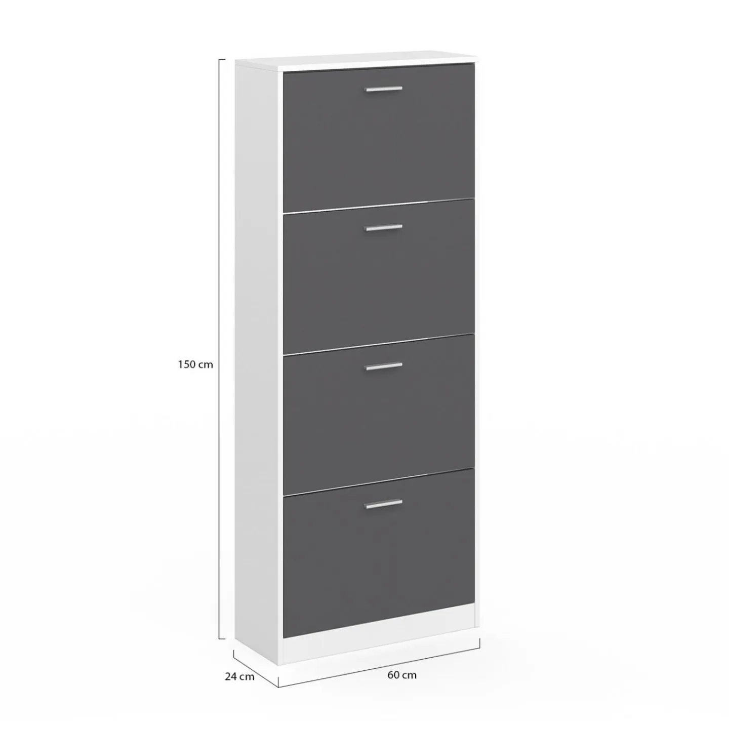 Armoire à chaussures 4 portes grises*IDMarket Sale
