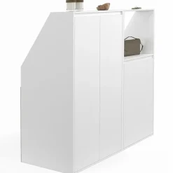 Armoire blanche sous pente 3 portes 1 niche*IDMarket New