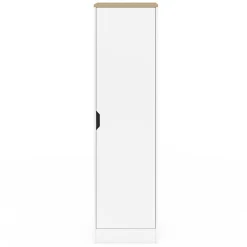 Armoire de rangement 1 porte avec étagères blanc et bois*IDMarket Hot