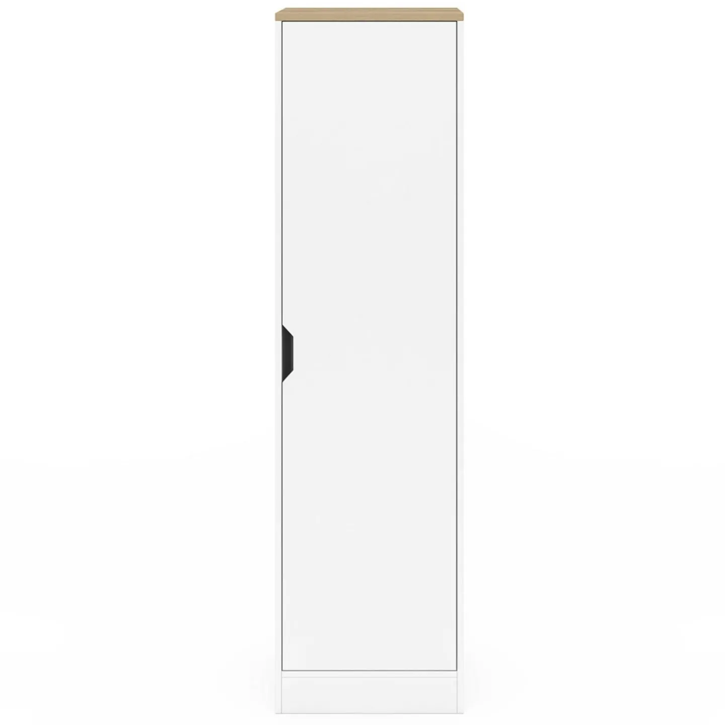 Armoire de rangement 1 porte avec étagères blanc et bois*IDMarket Hot