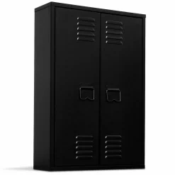 Armoire murale 2 portes noir et métal*IDMarket Sale