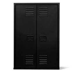 Armoire murale 2 portes noir et métal*IDMarket Sale