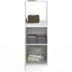 Armoire sous pente blanche 1 porte 1 niche*IDMarket Discount