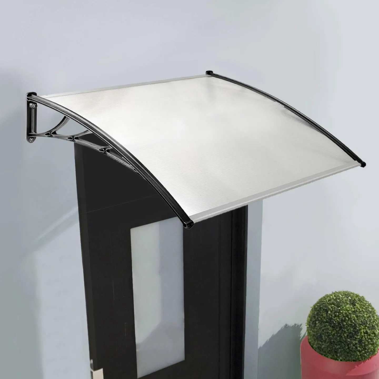 Auvent de porte marquise polycarbonate 80x120 cm*IDMarket New