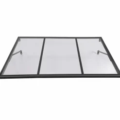 Auvent de porte moderne verrière noire 90 x 140 cm*IDMarket Clearance