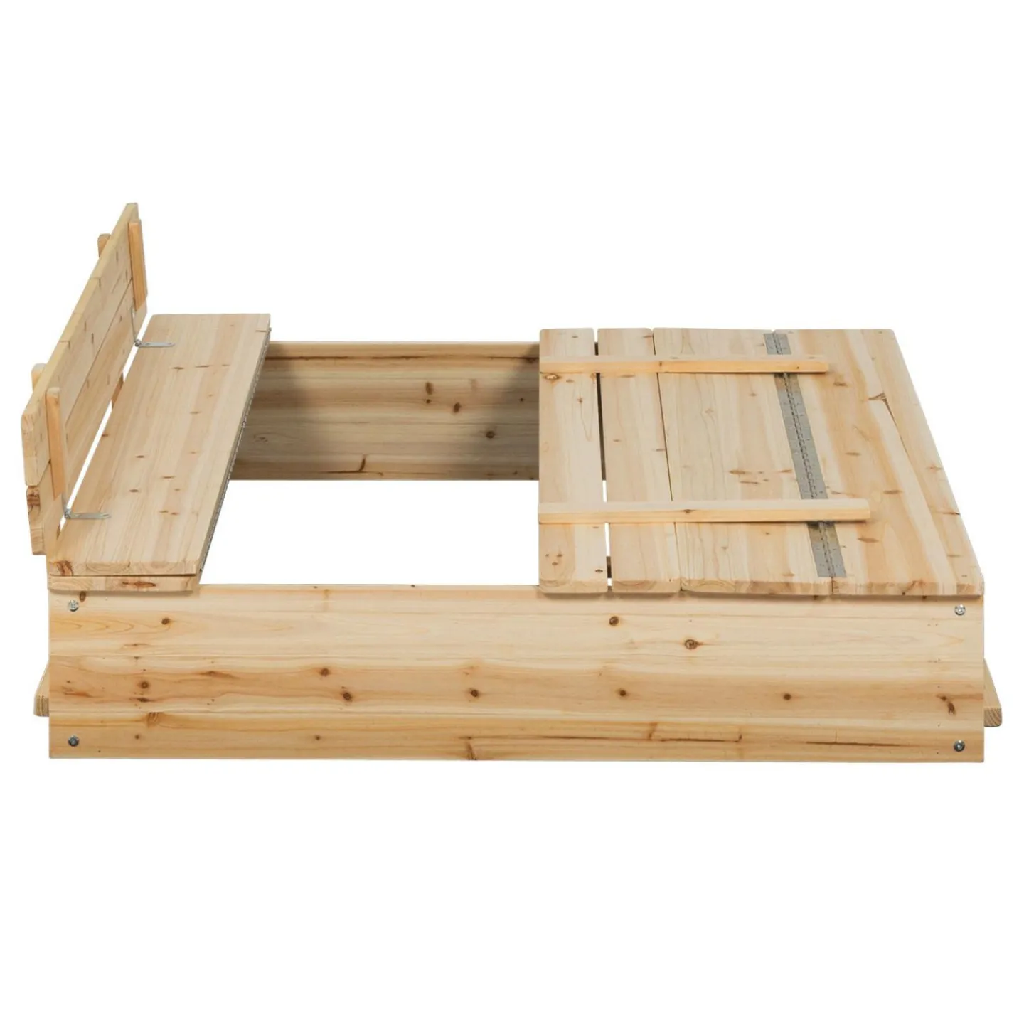 Bac à sable bois refermable avec couvercle et 2 bancs intégrés*IDMarket Best