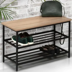 Banc d’entrée rangement chaussures style industriel*IDMarket Clearance