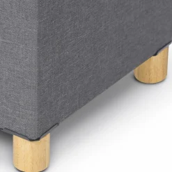 Banquette rangement tissu gris anthracite en lin*IDMarket Clearance