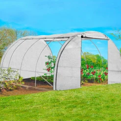 Bâche de rechange 4 saisons pour serre tunnel 12 m² blanche*IDMarket Online