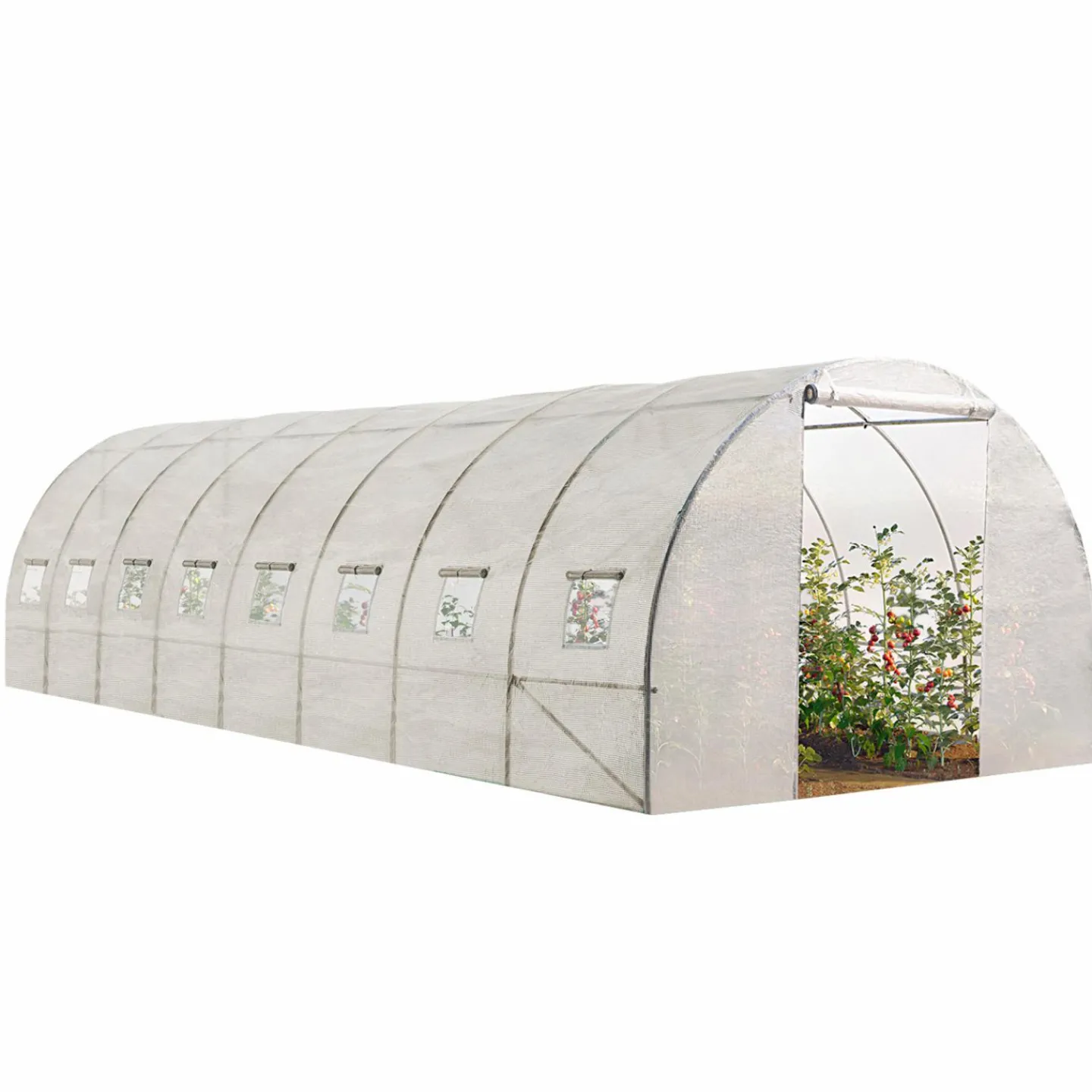 Bâche de rechange pour serre tunnel 24 m² blanche*IDMarket Hot