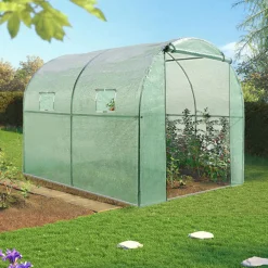 Bâche de rechange pour serre tunnel 6 m² verte ROMA*IDMarket New