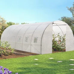 Bâche de rechange pour serre tunnel 18 m² blanche CRIMÉE*IDMarket Sale