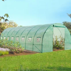 Bâche de rechange pour serre tunnel 24 m² verte*IDMarket Hot