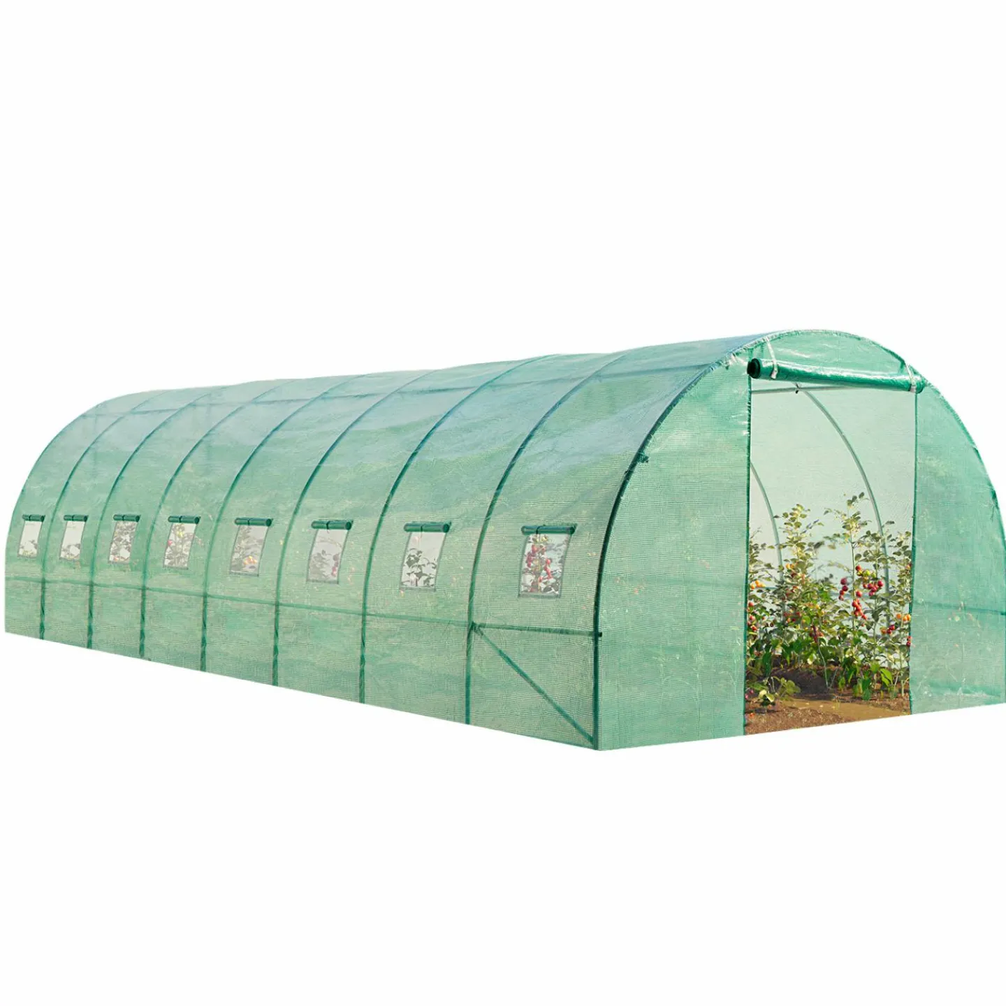 Bâche de rechange pour serre tunnel 24 m² verte*IDMarket Hot