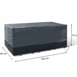 Bâche table de jardin rectangulaire imperméable grise et noire*IDMarket Outlet