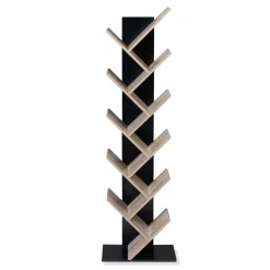 Bibliothèque arbre bois noir et façon hêtre 10 niveaux*IDMarket Sale