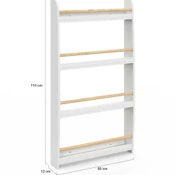 Bibliothèque enfant murale blanc et bois*IDMarket Clearance