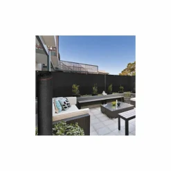 Brise vue 1,8 m x 10m noir occultant 300 g m²*IDMarket