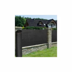Brise vue 1,8 m x 10m noir occultant 300 g m²*IDMarket