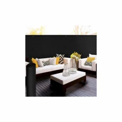 Brise vue 1,8 m x 10m noir occultant 300 g m²*IDMarket
