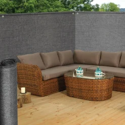 Brise vue gris 2 m x 10 m occultant 300 gr/m²*IDMarket