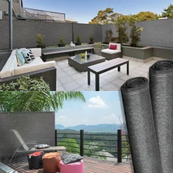 Brise vue gris 2 m x 10 m occultant 300 gr/m²*IDMarket