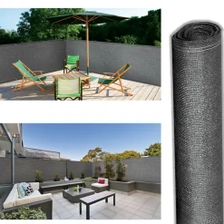Brise vue gris 2 m x 10 m occultant 300 gr/m²*IDMarket