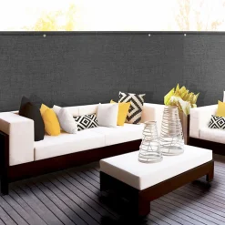 Brise vue gris 1m x 10 m occultant 300 g/m²*IDMarket Discount