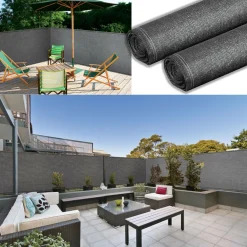 Brise vue 1,8m x 10m gris occultant 220g m2*IDMarket Best