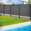 Brise vue 1M x 10M gris occultant 220g m²*IDMarket Outlet