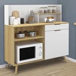Buffet bas de cuisine hêtre et blanc*IDMarket Hot