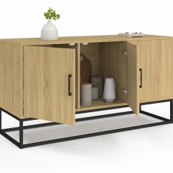 Buffet bas industriel bois et noir*IDMarket New